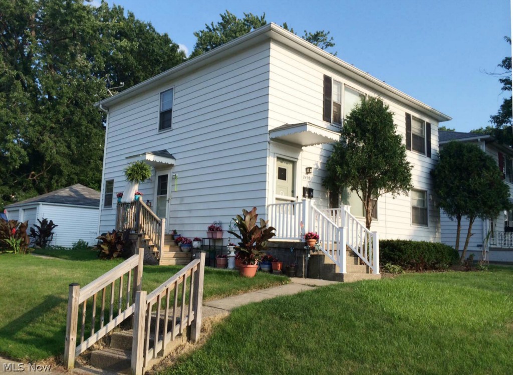 This property is in great condition with many updates and is currently rented by excellent tenants.  There are healthy sized Bedrooms and there is a Dining Area plus nice galley Kitchens.  The Basement is waterproofed with double sump pumps, and there are newer furnaces and central air, and newer roof and storm windows.  There is a 2-car Garage, and there are individual laundry hook-ups in the Basement. Much of the interior was recently repainted, and there is newer carpet in one unit.  This is an excellent, pristine investment property, in an excellent location near State Rd. shopping and services.