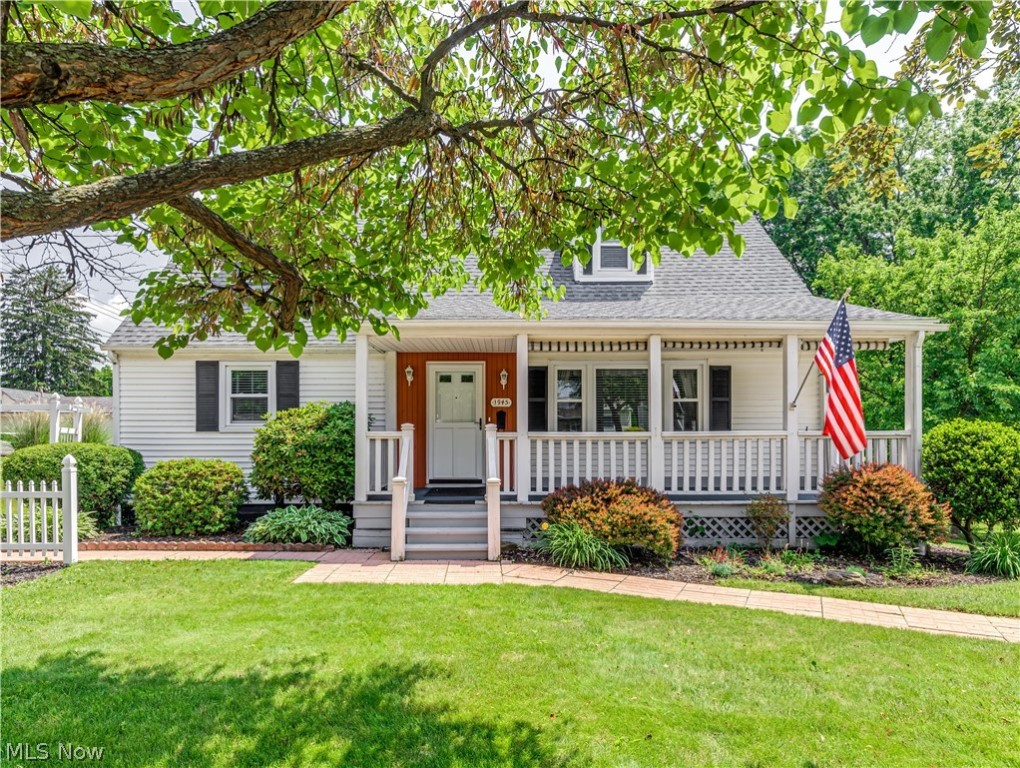 This Cape Cod in Cuyahoga Falls is waiting for your personal touches. The house is located on a private dead end street. You will enjoy relaxing on the spacious front porch.  The living room has a large picture window and there are hardwood floors under the carpet.  The kitchen is spacious and has a dining area. All the appliances will stay. There are 2 bedrooms and a full bath on the main level. The upstairs has 2 more bedrooms and plenty of storage. The basement is partially finished and is a walkout. There is a detached 2 car oversized garage. The backyard has a park like setting and is very private. Furnace and Air Conditioning 2016. Electric box 2016. Hot water tank 2018. Roof 2016. Windows 2020.