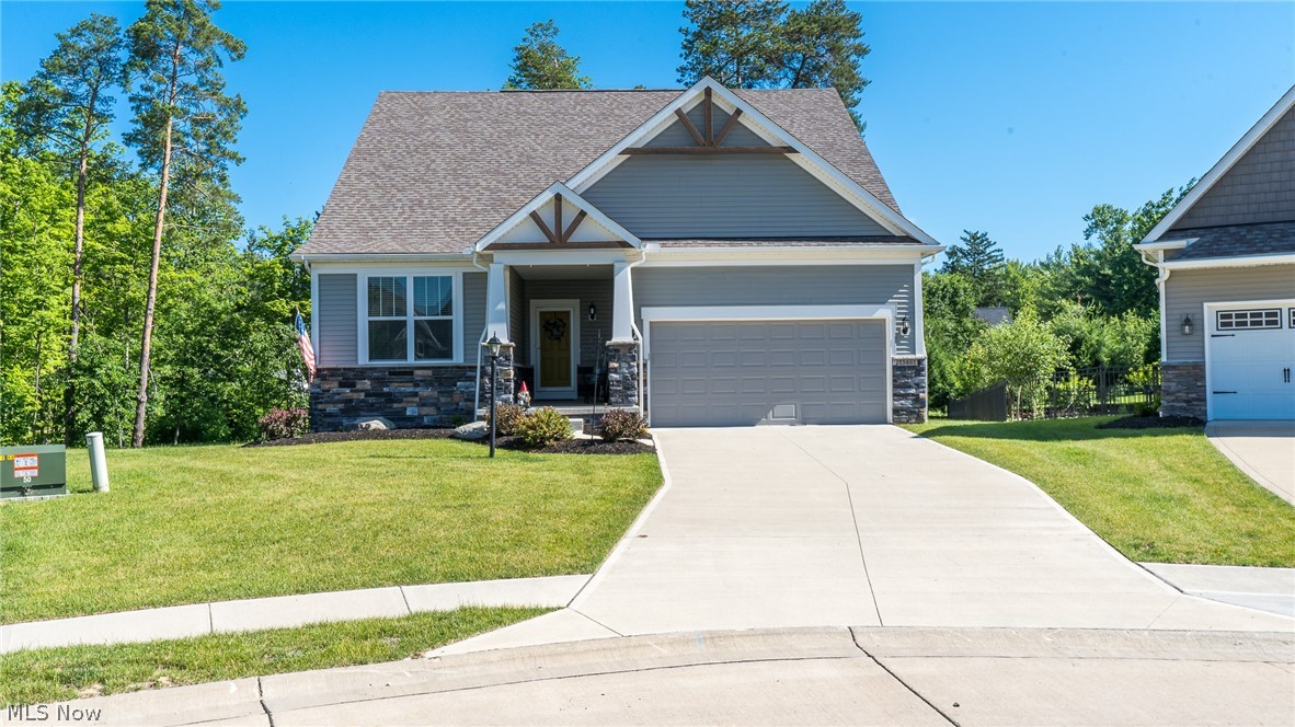 Check out this amazing 3 year young Ranch in Avery Walden Reserve on a spacious Cul-de-sac lot.  This impeccable home has 3 Bedrooms, 2 full Bathrooms, an Eat-In Kitchen, a Great Room with gas fireplace and a 2 car attached Garage.  The basement is plumbed for a Bathroom, has Garden Windows and is just waiting for your finishing touches.  The home is maintenance free and has lawn care and snow removal.  This development is tucked away but close enough to shopping and freeways for your convenience.