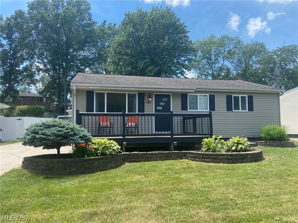 Updated 3 br Ellet Ranch on Large lot. This home has been completely renovated in the last 3 month. Renovations  include updated bath with Jetted tub and his and her sinks. Updated kitchen. Light fixtures and flooring throughout.  The living room and bedrooms feature refinished hardwood flooring. The lower level includes a large finished rec room and extra closet space for storage. Outside you will find a large yard with an expansive two tiered deck. The large 2 car detached garage will be perfect for all or your storage needs. All the work is done.  Just move in and start enjoying.