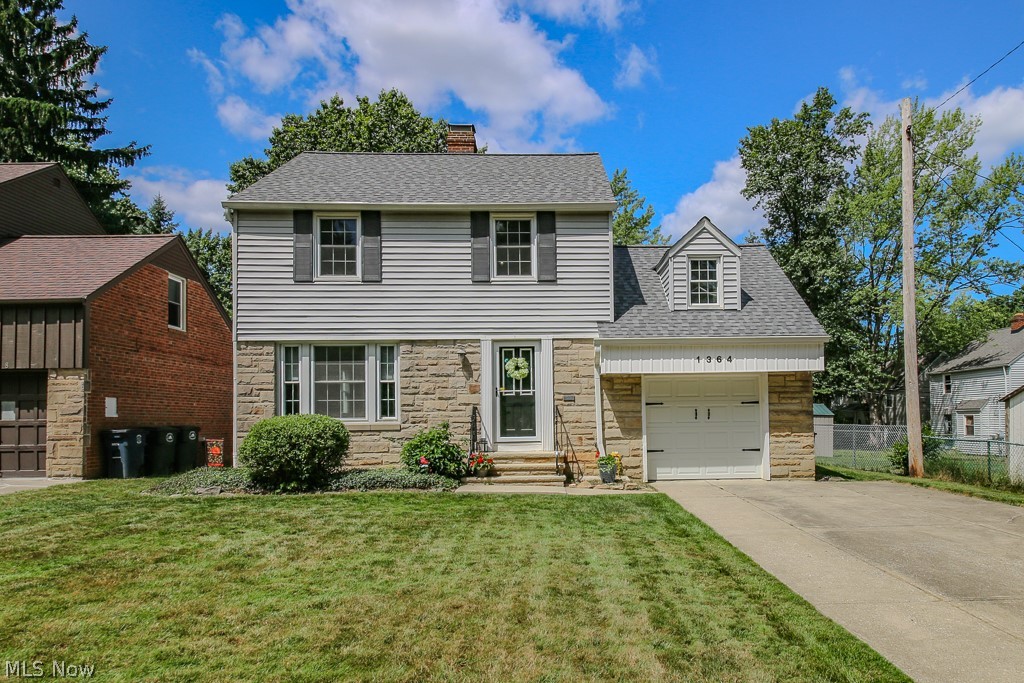 Welcome home to 1364 Clearview Road in Lyndhurst, a timeless colonial that has been lovingly maintained by the same owner for more than 40 years. This charming 3 bedroom, 1 1/2 bath home combines classic craftsmanship with thoughtful updates. You’ll appreciate the original hardwood floors that have stood the test of time, charming built-ins showcasing the home’s character, and a warm,inviting atmosphere throughout. Neutral décor provides the perfect backdrop for any style, allowing you to move right in and make it your own. The spacious living areas flow effortlessly into a partially finished lower level featuring luxury vinyl flooring, recessed lighting, and a convenient half bath—ideal for a recreation room, fitness space, or entertaining. Upstairs, the generously sized bedrooms offer plenty of room to grow, while the primary bedroom features a walk-in closet with additional attic storage for seasonal items and keepsakes. Step outside to enjoy the covered rear porch overlooking a private, fenced backyard—perfect for relaxing with your morning coffee, hosting summer barbecues, or simply enjoying the peaceful surroundings. This home has been meticulously cared for and thoughtfully updated over the years. Major improvements include:Roof (2024),H2O tank(2025), Furnace(2014),Central air conditioning(approximately 2018),Waterproofed basement(2017), Upstairs bathroom beautifully remodeled with updated plumbing (2021), Front door and garage door (2020–2022),Front steps and sandstone landing rebuilt(2024),Chimney and exterior brick tuck-pointed(2024),Replacement windows and siding. Minutes from shopping, restaurants, parks, recreation, hospitals, and major highways, this home offers the perfect combination of neighborhood charm and everyday convenience. This home has incredible value, timeless character, and the confidence that comes from decades of meticulous ownership. With so many major improvements already completed, all that’s left to do is unpack and enjoy!