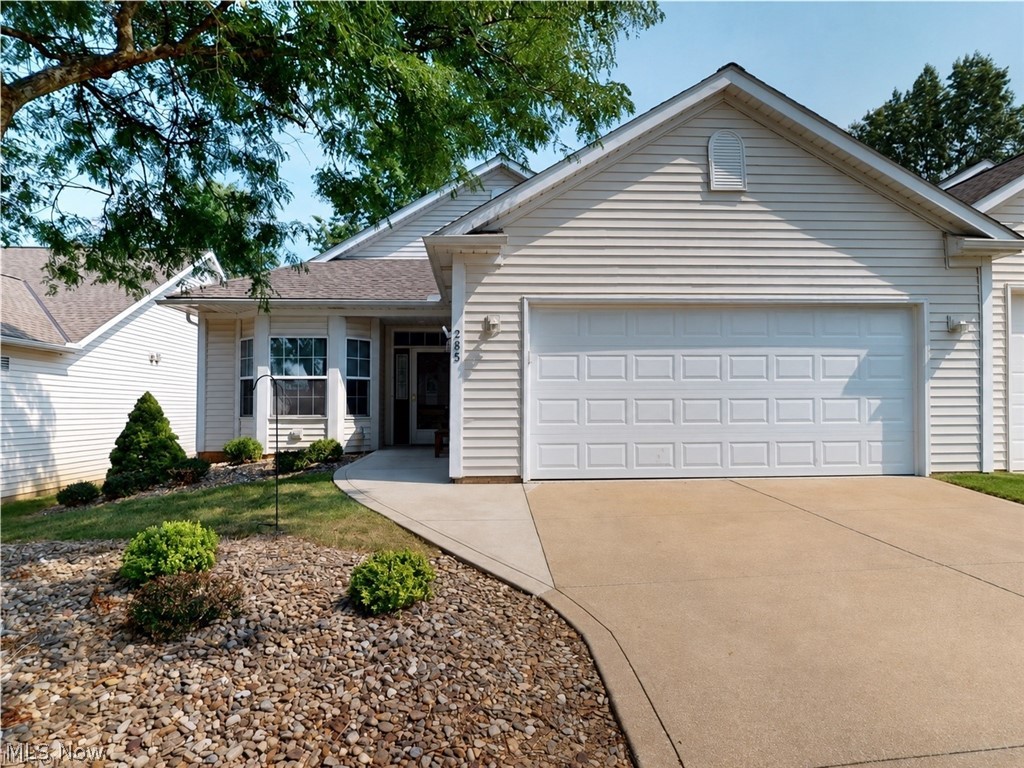 Enjoy easy, one-floor living in this beautiful ranch-style home located in a desirable 55+ community Village of Seven Hills!! Featuring an open floor plan, this home offers two bedrooms, two full bathrooms, master bedroom offers double closets w/ attached en suite, a convenient first-floor laundry room, and an attached garage with heater for added convenience. Recent updates include a newer roof , a newer hot water tank, and a smart thermostat . Luxury vinyl flooring in  the dining room, living room, and hallway,  large living room has sliding glass doors that open to a private patio for relaxing and entertaining.