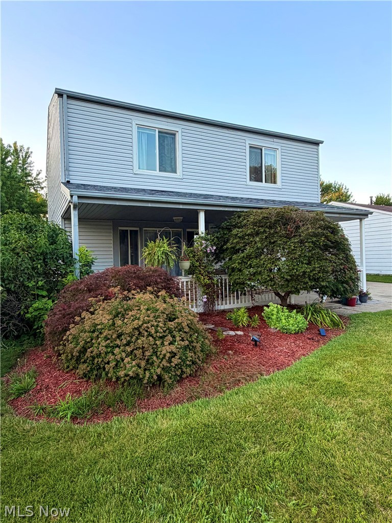 Welcome home to this lovely 3-bedroom, 2-full-bath spacious colonial. While just under 2,000 square feet, this well-maintained property offers you comfortable living space with numerous improvements. Built on a slab foundation, the home provides functional living while minimizing maintenance considerations often associated with a basement.

The main level features freshly painted interiors, vinyl plank floors (2025), upgraded ceiling fans, updated light fixtures and galley-style kitchen with new cabinetry (2025). The extra-large family room provides perfect space for relaxing or hosting holiday gatherings with family and friends. A renovated first-floor full bathroom showcases tiled floors and walls (2021). The second floor includes three bedrooms and updated full bathroom (2024). Laundry room is conveniently located on main-level with oversized storage area. All appliances stay. Hot water tank replaced (2024). Furnace replaced (2021). Windows replaced (2021). Major exterior improvements include new roof (2025), siding and gutters (2016). Outdoor living shines with a welcoming oversized front porch surrounded by mature landscaping, and backyard deck, perfect for relaxing, BBQs and entertaining. Attached 2-car garage and double-wide concrete driveway provide plenty of parking. Extensive updates, generous living spaces, and peaceful outdoor areas come together to make this well-maintained colonial the perfect place to call home. Schedule your showing today—this one won’t last long!