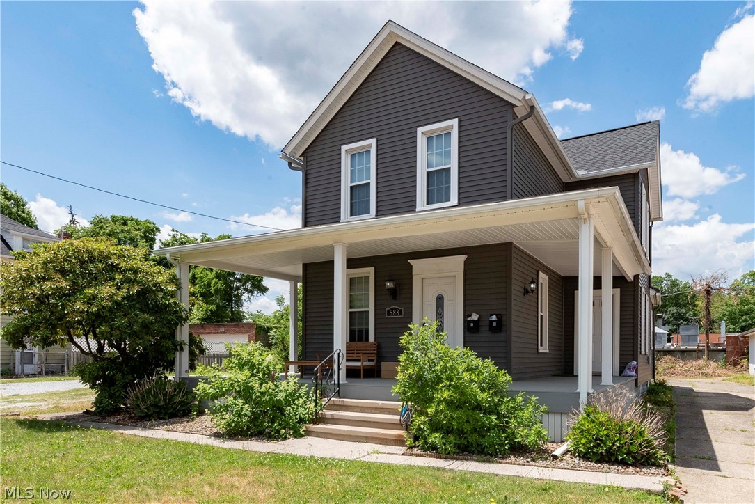 Nicely updated duplex in North Hill on a double lot with tons of parking! The exterior features a newer roof, gutters, vinyl siding, doors, Trex wrap-around deck, and 360 degree professionally installed camera system (2025).  Inside has also been beautifully updated including double pane vinyl windows, luxury vinyl flooring, and updated electric (two panels 2025).  Most furniture and decor can be left if you'd like to keep the furnishings. (Potential AirBnB) Park in the driveway on the right side of the home or in the gravel parking lot on the left side that has enough room for 8+ cars.  Upper unit has long term tenant. Rent it out or house hack and let your tenant pay your mortgage.  Located just minutes from route 8 and all the shopping and restaurants of North Akron and the Chapel Hill area.  Call your favorite Realtor and schedule a private showing today!