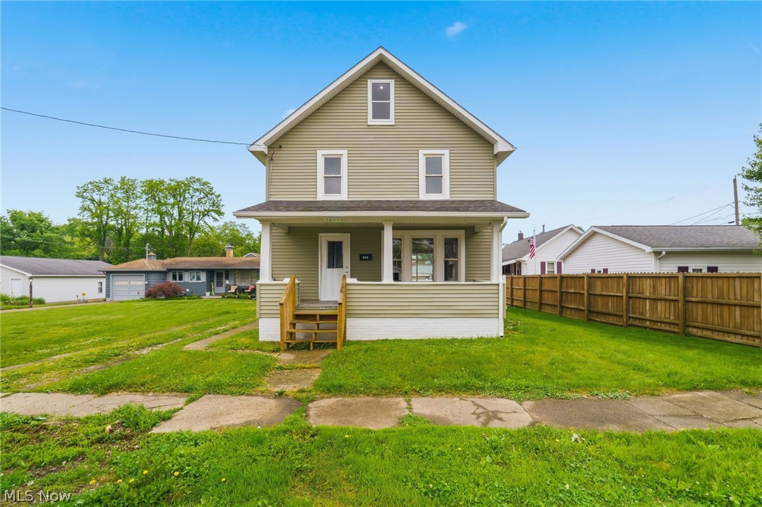 Welcome home to this beautifully renovated 3-bedroom, 1.5-bath two-story home that blends classic charm with modern updates throughout. From the moment you arrive, you’ll appreciate the inviting covered front porch, fresh exterior siding, and spacious yard complete with a detached garage.

Inside, nearly everything has been updated for peace of mind and move-in-ready convenience. The completely remodeled kitchen features all-new cabinetry, quartz countertops, fresh fixtures and finishes, while both bathrooms have been tastefully renovated with modern touches. New flooring flows throughout the home, creating a clean and cohesive feel in every room.

Major mechanical and structural updates include updated electrical, plumbing, HVAC, siding, gutters, water heater, fencing, exterior doors, glass blocks windows in basement & new garage door - offering buyers the comfort of knowing the big-ticket items have already been taken care of. The functional layout provides generous living space, comfortable bedrooms, and plenty of natural light throughout.

Conveniently located with easy access to local amenities, this turn-key home is ready for its next owner. Schedule your showing today!