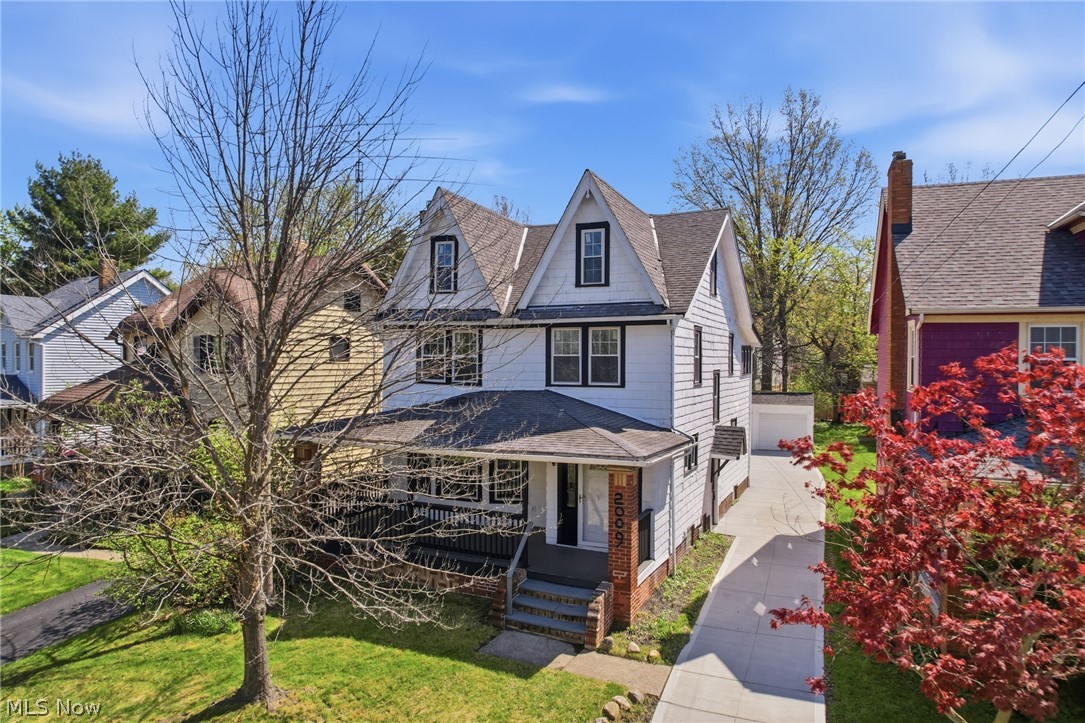 A 1920 Cleveland Heights colonial taken down to its bones and rebuilt. Four bedrooms, two-and-a-half baths, three floors, with second-floor laundry — a rare convenience in a home of this vintage. New plumbing throughout. New wiring on a new Siemens panel — permitted and passed. New Polaris low-E windows, new flooring, new exterior doors. Kitchen rebuilt with a full Frigidaire suite and a Gleton workstation sink. Three bathrooms refinished. Complete two-zone HVAC replacement: two 96% high-efficiency furnaces, two matching condensers, new ductwork balanced and tested, 10-year parts warranty. New Rheem water heater. New driveway. Hard-wired smoke and CO throughout. The framing remembers 1920. Everything else is ready for the next hundred years.