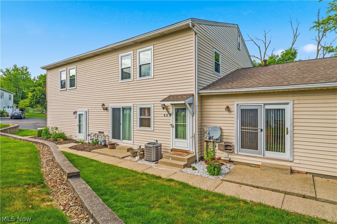 Wonderful condo in Fairway Villas. Big ticket items all recently updated! Move in and make it your own!! New Garage Door 2025, Hot Water Tank 2024, Added ½ Bathroom 2023, Dishwasher 2023, New Windows 2022 (vinyl/dbl pane with Transferrable warranty), New Patio Door 2022, Furnace 2020, A/C 2020, All New Flooring throughout/Pergo 2020, New Washer & Dryer 2020 (Full Size), Refrigerator 2020, Added New Screen Door 2020, the Association put a new roof on 2025. This home is cute and cozy! Open concept on the first floor with a kit breakfast bar and a new sliding door to the patio. Bar stools can stay. Full size washer and dryer stay! Charming character with the chair rail and wainscoting wall panels in the dining room, Pergo flooring that flows through out the home. And unique to these condos is a half bath on the first floor, added by the seller. The second floor features the full bath with a combination tub/shower and two great sized bedrooms! Both bedrooms feature large double closets with organizational shelving that stays and ceiling fans with lights as well. There is a pull-down ladder to get to the attic in the upstairs hallway. The condo association features an in-ground swimming pool and playground. Pets are allowed; there are some restrictions. It is conveniently located to Prestwick Country Club. Association fees include mowing, snow removal, trash, common areas, condo resv, pool and playground, roof and siding.