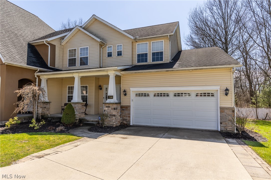 A very spacious 4 bedroom, 2.5 bath colonial cluster home with over 2300 square feet of living space. The open floor plan and high ceilings make furnishing easy. The large great room has a fireplace, and opens to an open eat-in kitchen featuring Corian counter tops and ceramic floors. A sliding glass door leads to the deck and yard for outdoor privacy. A first floor master suite is 20x15 with a huge walk in closet, double sinks, a walk-in shower, and garden tub.  There is a first floor office, as well as a first floor laundry with utility tub/sink and ceramic floors.  The additional bedrooms are large, with the largest being 25x17.   A full basement could easily be finished.  There is a 2 car garage, front porch, a great yard, and this property is very near the Cuyahoga Valley National Parks, shopping, theatre, and so much more.