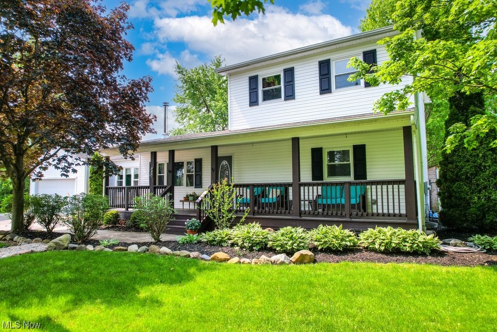 Welcome to 464 Judson Rd, located in Franklin Township, Kent,OH.  This home is Move In Ready! It will instantly welcome you with it's full Front Porch and landscaping.  As you walk in the front doors you will notice high ceilings and plenty of natural lighting. The wood burning stove is perfect for cozy nights in which provides both ambiance and heat to the home. Come and checkout all of the updates throughout the home! The updated Kitchen area has new Granite countertops, refinished cabinets and drawers, tile backsplash, apron sink, and a Breakfast Bar. Two sets of sliding glass doors line the back wall for access to the deck, patio and yard. New Windows 2022,  3 Very Spacious Bedrooms. The two upstairs bedrooms have their own bathrooms and the half on the main level is very spacious. New Furnace 2022. New Electrical Box 2023. Water Softener 2023. Full Basement. Fully Fenced in Large Back Yard! Open Floor Plan with Living And Dining Combo.  Refinished Wood Deck 2022.  There is a full