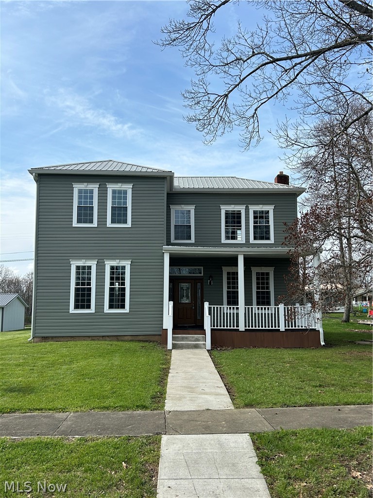 This home was gutted and restored in 2020. All new wiring, plumbing, and central air conditioning. Basically a newer home with an . older structure. Exterior updates include new exterior doors, vinyl windows, vinyl siding, gutters, and vinyl porch railing. Interior updates include new drywall, trim, interior doors, light fixtures, kitchen cabinets & bathroom vanities, trayed ceilings (LR & Kitchen), and flooring. Appliances include refrigerator, electric range, dishwasher, microwave, and washer & dryer. Home is located in East Muskingum Schools. Large yard with endless possibilities. This kind of updated space for this price is rare. Don't let this one get away.