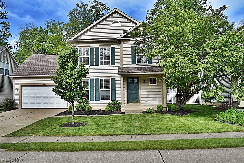 Welcome to this wonderful 3 Bedroom, 2.5 Bathroom colonial located in the Woodlands in North Hudson (Twinsburg Twp).  First floor living areas include a Great Room with gas fireplace and beautiful built-in bookcases. Formal entry with front office or 2nd sitting area. Formal Dining Room with windows that overlook the rear wooded yard and the amazing Eat-in Kitchen with double pantry, breakfast bar / island that overlooks the great room and also has access to the terrific deck in the rear yard! A half-bath and first floor laundry room complete this level.  There are 3 generous bedrooms on the second level all with carpeting and great closet space. The Master Bedroom with its own master bath will become your private retreat!  Vaulted ceilings and walk-in closet and more views of the rear yard...so private.  2nd Full Bath with soaking tub completes the 2nd level.  And if all that's not enough, there's a full Basement that is partially finished with 2 separate areas...one could be a 4th bedroom with closet if needed.  2 crawl spaces add even more storage.  Attached 2 car garage and a gorgeous composite deck for those quiet evenings at home. The deck also includes a large permanent umbrella for those sunny days.  50Year Roof installed in 2022, new flooring in foyer and half bath, 2023, all first floor carpeting 2026 and so much more!  Only thing left to do is move in...Welcome Home to 7816 Benton Lane.