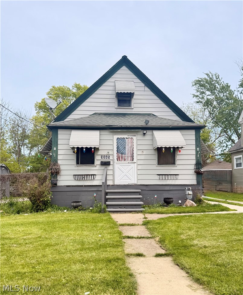 Wonderful starter home or income investment property. Extra large lot with turn around driveway, sheds, fencing and dog area. First floor has a front porch entry area, living room, dining room, kitchen, bedroom and full bathroom. Upstairs find the second bedroom and flex space that could be used for storage or an office. Basement is unfinished but has potential to fix up to your liking! Schedule your showing today to see the potential this property offers.