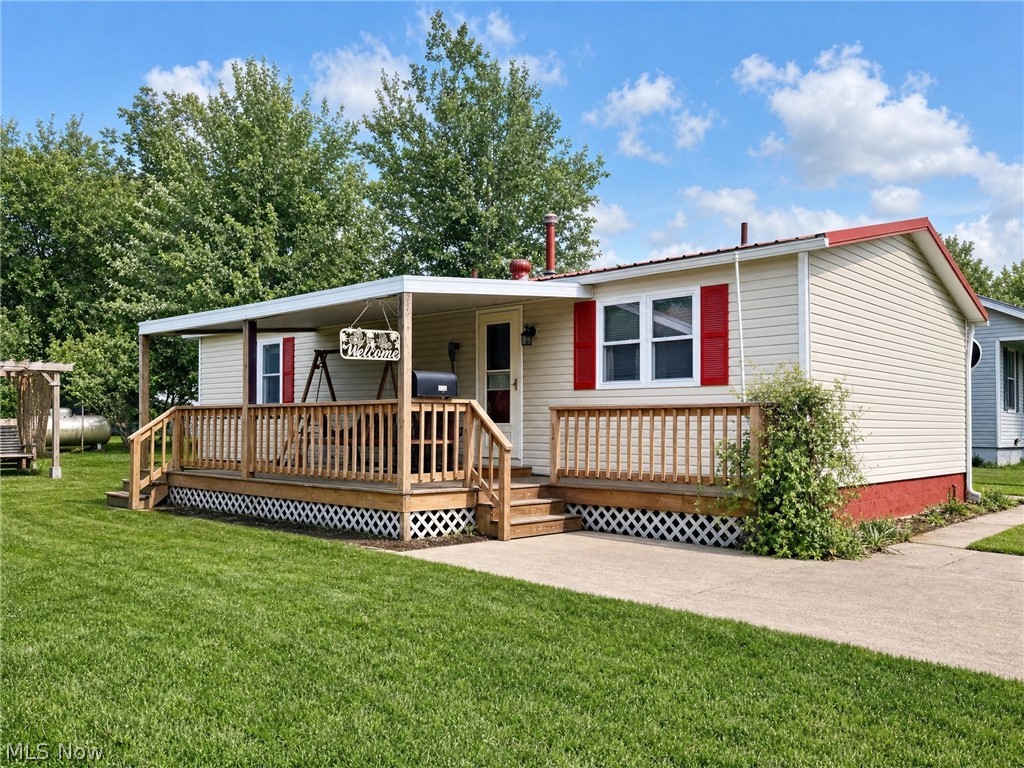 Welcome home to this beautifully renovated 3-bedroom, 1-bath ranch tucked on a quiet cul-de-sac street in desirable Pheasant Run, offering effortless one-floor living and a thoughtfully designed layout that blends comfort, convenience, and everyday ease. At the heart of the home is an inviting eat-in kitchen with custom solid oak cabinetry and pantry storage, complemented by a spacious primary bedroom with a walk-in closet and a welcoming front porch ideal for morning coffee or quiet evenings. Extensive updates throughout—including newer flooring, drywall replacing original paneling, updated siding with all new plywood, new exterior doors, and a refreshed bathroom—provide peace of mind and a truly turn-key experience.

The kitchen comes fully equipped with stainless steel appliances, including refrigerator, stove, and microwave, making day-one living simple and convenient. The ranch-style floor plan enhances accessibility and functionality, ideal for those seeking low-maintenance living without sacrificing comfort or style.

Step outside to enjoy two decks overlooking a level, tree-lined yard that offers both privacy and space for outdoor living, entertaining, gardening, or pets. Mature trees enhance the setting, creating a peaceful backdrop rarely found in similar homes. Additional highlights include central air, forced-air propane heat (tank approximately one-third full), a metal roof, two storage sheds, and Gutter Guard leaf filtration with transferable warranty.

Residents of Pheasant Run enjoy access to community amenities including a lake, golf course, and recreational facilities. Combining meaningful updates, desirable outdoor space, and the ease of ranch living, this home delivers a rare opportunity for comfortable, low-maintenance living in a welcoming neighborhood setting.

This thoughtfully updated ranch is ready to welcome its next owner—contact your favorite Realtor today to schedule your private showing before it’s gone.