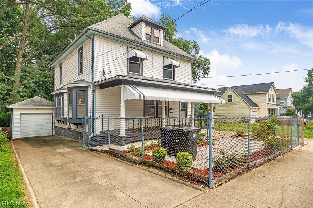 HUGE, AFFORDABLE & UPDATED 4 BEDROOM, 2 FULL & 1 HALF BATH TRADITIONAL COLONIAL WITH 2056 SQUARE FEET AND 19X11.3 ATTACHED EZ/SOFT-CLOSE 1-CAR GARAGE ON OVERSIZED/DEEP LOT (50' X 160') COMPLETE WITH DREAMY 26X7.8 FRONT PORCH (WITH AWNING TO WEATHER THE RAIN), FRONT PATIO AND 5' CHAIN LINK FENCE SURROUNDING IT! HOME FEATURES INVITING 5.1X4 VESTIBULE WITH BENCH SEAT WITH STORAGE UNDERNEATH (HATS/GLOVES/ETC) AND 6 COAT HOOKS; 8.4X6 PILLARED FOYER (INBTWEEN EAT-IN KITCHEN & LIVING ROOM); LARGE 13.2X13.1 LIVING ROOM WITH 2 LARGE WINDOWS; BAYED 13.2X6.9 OFFICE/PLAYROOM/BEDROOM/READING ROOM WITH EXTENDED BENCH SEAT; EXTRA LARGE 13.10X13.6 DINING ROOM W/ BUILT-IN & CHANDALIER PERFECT FOR ENTERTAINING; MAGNIFICENT 13.2X12 EAT-IN KITCHEN (GAS STOVE W/ VENT/FRIG/MICRO) WITH LOTS OF CABINETS AND COUNTER SPACE, 2 WINDOWS ABOVE NEWER SINK/FAUCET W/ BOTH A NEW 5.1X4.9 FULL BATH AND 5.5X5 BACK PORCH (COFFEE IN THE A.M. & RELAX @ NIGHT !) OFF OF IT. SIDE STAIRCASE (FOR PRIVACY) LEADS YOU TO THE 2ND FLOOR: 14.4X105. BED #1 WITH 7.1X3.8 WALK-IN-CLOSET & 2 WINDOWS; 13.7X12.5 BED #2 W/ 6.8X2.7 WIC & 2 WINDOWS; 13.11X104 BED #3 HAS GREAT VIEWS OF THE BACKYARD & INC A 3.1X3 CLOSET; GOOD-SIZED 12.5X7.7 FULL BATH AND ABSOLUTELY STUNNING 28.11X17.10 BED #4 ON 3RD FLOOR HAS A CEILING HEIGHT OF 7'1" & INCLUDES 4 WINDOWS: 2 FACING FRONT & 2 FACING BACK.  LOWER LEVEL HAS A HALF BATH WHICH COULD EASILY BE TURNED INTO A 3RD FULL BATH.  9' CEILINGS ON FIRST FLOOR.  TONS OF NATURAL WOODWORK.  HUGE ROOMS.  HUGE BEDROOMS. APPROX $35K+ IN RECENT INPROVEMENTS.  BRAND-NEW CARPET THROUGHOUT. UPDATED FURNACE, HWT & ELECTRIC BOX.  GLASS BLOCK WINDOWS IN LOWER LEVEL. 1-2 MINUTES TO HIGHLAND SQUARE.  4 MINUTES TO KING COMMUNITY LEARNING CENTER (ELEMENTARY SCHOOL). 5 MINUTES TO TOWPATH TRAIL. 5-7 MINUTES TO DOWNTOWN AKRON, CLEVELAND CLINIC & SUMMA HOSPITALS. 5-7 MINUTES TO THE UNIVERSITY OF AKRON. GREAT HOME TO CALL YOUR OWN & OR TO HAVE AS AN INVESTMENT. THIS HOME HAS IT ALL. LITERALLY.  MAKE IT YOURS TODAY !