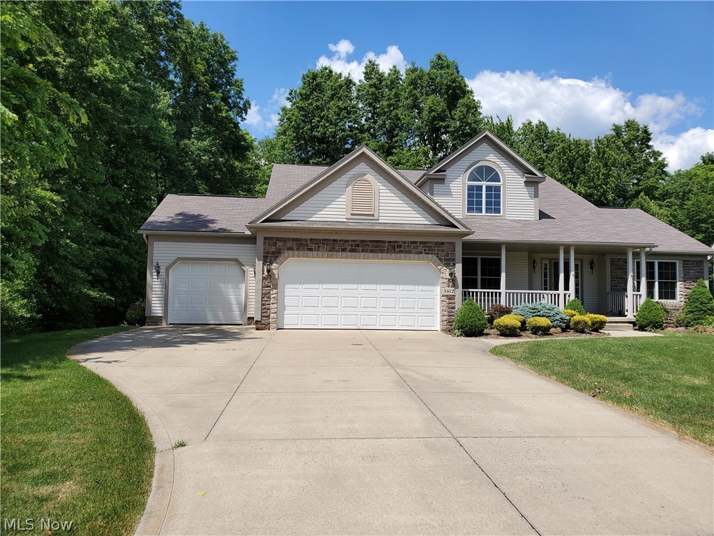 This is the home you have been waiting for!  Impressive quality and floor plan offering spacious open vaulted great room with floor to ceiling stone fireplace & lots of windows to allow for natural light.  The eat-in kitchen features a butler’s pantry area, walk in lighted pantry, breakfast bar, desk, lots of cabinets and counter space, newer stainless steel refrigerator & features french doors to the gorgeous all season sun room, which has skylights and a slider to the deck.  Rarely available first floor master suite complete with walk in closet, double vanities, soaking tub and walk in shower.  The laundry with plenty of storage and powder room complete the first floor.  The second level features a loft overlooking the great room, 3 good sized bedrooms and full bath.  The lower level is amazing offering 4 separate areas to make your own.  The lower level offers a huge recreation room with newer laminate flooring and egress windows,  full bath, office or exercise room and 2 other room