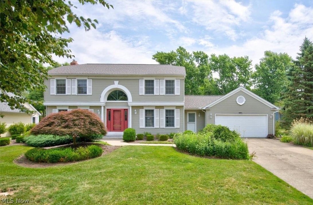 Welcome to Thackeray Trail in Royalwood Estates in Richmond Heights!  This spacious center hall colonial has great curb appeal and features 3 bedrooms and two full baths upstairs including a spacious primary bath with tiled walk-in shower, soaking tub and double vanity with granite countertops.  The large eat-in kitchen with granite countertops and stainless-steel appliances, opens to the family room where the brick fireplace serves as a focal point. Outside, a rear deck overlooks a spacious, flat, fully fenced backyard.  Additional features include first floor laundry, partially finished basement with wet bar and close proximity to shopping, restaurants and parks.  Don't miss the opportunity to bring your vision to create the home of your dreams in a great community!