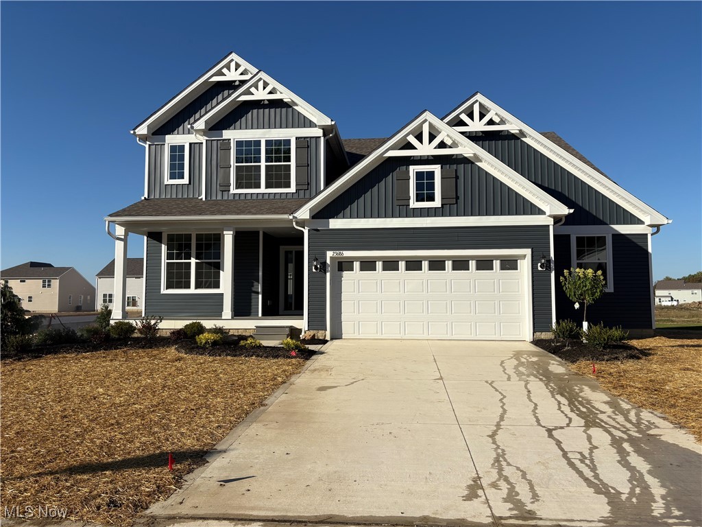 Move-in ready new construction home in Strongsville schools! This new Greenfield offers 2,694 sq. ft. of modern living with 4 bedrooms, a loft, and a flex room with French doors, perfect for a home office. The open layout features 9-ft ceilings, LVP flooring, and a spacious kitchen with granite countertops, white cabinets, and stainless Whirlpool appliances. The gathering room includes a 4-ft extension and sliding door to the backyard. Enjoy addition garage storage that could be converted into a 3-car garage, unfinished basement, smart-home package, and prime location near shopping and highways.
