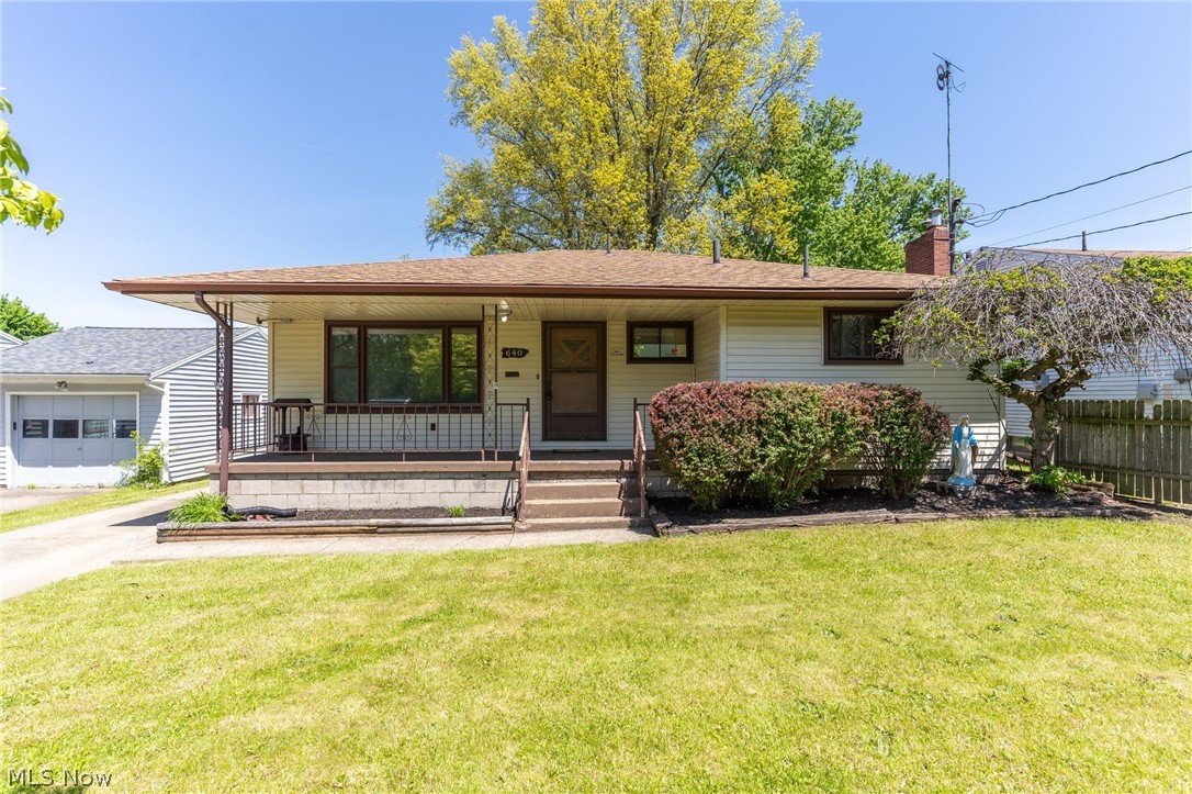 Welcome to this well-maintained ranch home offering comfort, functionality, and outstanding value in the heart of Campbell. From the moment you arrive, pride of ownership is evident with attractive curb appeal, a welcoming covered front porch, a long concrete driveway, detached garage, and beautifully maintained exterior.

Inside, you’ll find a clean and inviting layout filled with natural light, spacious living areas, and move-in-ready condition throughout. The home offers generously sized bedrooms, an inviting kitchen with cabinetry and workspace, and the opportunity to update and personalize over time while comfortably enjoying the home from day one. Hardwood floors are believed to be underneath the carpeting, offering additional potential and value.

One of the standout features of this property is the large, clean, partially finished basement offering exceptional additional usable space complete with a bathroom, recreation area, workspace possibilities, storage, and future finishing potential — significantly expanding the functionality of the home beyond the main living area. A functional ranch layout, detached garage, and a home that has clearly been cared for over the years.

Clean, solid, and full of potential — this is the type of home buyers are always searching for. Don’t miss your opportunity to make it your own.