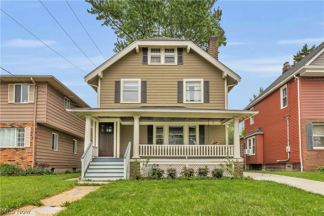 Many updates in this charming colonial located in Kamm's Corners!  In recent years, updates include plumbing, electrical, kitchen, and more!  Tons of unspoiled original woodwork and wood floors.  First floor bedroom can also be used as a study or office and includes an attached half bath.  Upstairs are 3 bedrooms and a full bath.  The rear upstairs bedroom has an attached walkout sunroom.  This home has a full basement for plenty of storage and an extra-deep one-car garage for off-street parking.  Convenient to all Kamm's Corners amenities, Lakewood, and highway access.