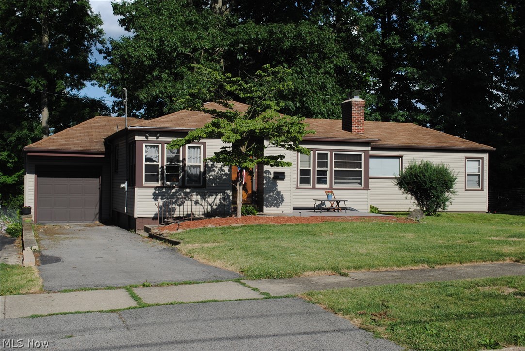 Three bedroom ranch with vinyl siding and replacement windows. Nice updated kitchen with appliances. Hardwood or laminate floors in most ares. Property has a extra driveway for parking and a large fenced shaded backyard for great outdoor entertaining and play area.