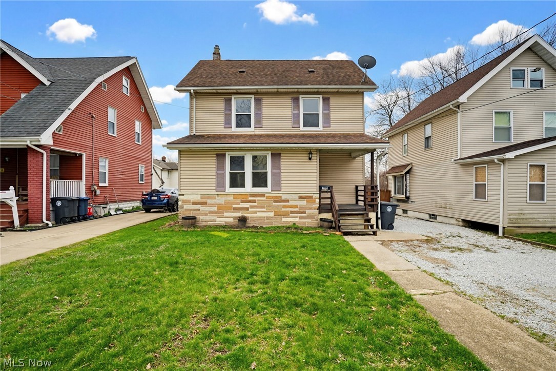 Welcome to 102 E Brookside Ave in the Thornton Heights neighborhood of Akron.  This charming colonial home offers a popular and functional footprint, featuring a converted front porch area that is perfect for a home office.  The main level includes a formal dining room with a built in window bench seat, a generously sized living room and a fully applianced kitchen with ample cabinet space and an adjacent flex room.  Upstairs, you will find two spacious bedrooms including an expansive primary suite and a large bathroom equipped with a separate shower and vanity area.  The third floor provides additional versatile space suitable for another bedroom or generational living.  The exterior features a wood deck, a shed and a fully fenced yard with a gate, while ample parking is available via the driveway and street.  Schedule your private showing today!