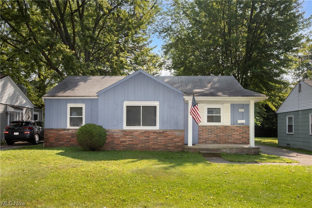 Sweet Starter Home!!  Check out this wonderful 3 bedroom ranch! Charming front porch for relaxing on summer nights. Freshly painted and carpeted in neutral decor. Updated vinyl windows throughout. Stunning new bathroom is super modern for today's lifestyle! You will enjoy the open floor plan for easy living! 2 car garage with updated over head door. Beautiful deep back yard. Quiet street with access to Westgate Mall, Metroparks, The Gemini Center, library, schools, and shops. Furnace serviced August 2023. What a great place to start a new life here in Fairview Park!
