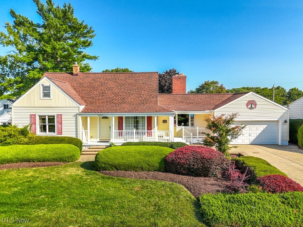 Between Newberry and Lions Park sits the best ever Cuyahoga Falls Cape Cod! Pride of ownership resonates in the details. Enter at the front door to a classy dining room adorned with glass-front cabinets with lighting. Hardwood floors run into 2 main level bedrooms that share a remodeled full bath. Note the handiwork in room one, shelving behind glass doors with interior lighting, a unique ceiling. Meander to the kitchen to new sparkling quartz counters and flooring, and updated appliances. Be the first to use the counter/sink/faucet, and dishwasher. Peek out to the stunning sun room, not the ordinary attached patio! Light pours in through the glass surround and sliders. A full counter with cabinets and a mini-fridge line one wall. Soak in the hot tub surrounded by the tiled bar, wired sound system, views prepared by a passionate gardener. Out glass doors, a small brick patio. The first floor family room is outstanding - stone fireplace, vaulted ceiling, track lighting, new carpet, bay window, and granite atop cabinets. Fireplace is vent-free American Classic Oak system (highly efficient/cost effective). The 2-car garage has an attached FULL workshop! Before you start hanging your tools, visit the upstairs bedroom and new full bath. The backside of the room is an closet with unexpected walk-in space (open the bi-fold doors). The finished basement has bookcases and Bose surround system. Also in the basement: an office, storage space, laundry, yet ANOTHER workshop, and shelving for all the things. Marvel at the furnace and hot water tank JUST installed last month! The double lot has a yard with a stone path running around manicured beds. Tucked in the back is a potter's shed/storage for a tractor. Three cheers for all the BRAND NEW updates - hot water tank w/expansion and drip tray, furnace and A/C, thermostat, chimney liner, improved duct work, kitchen floors/counters, family room carpet, new can recessed lighting, carbon monoxide alarms. NEW ROOF 2021!