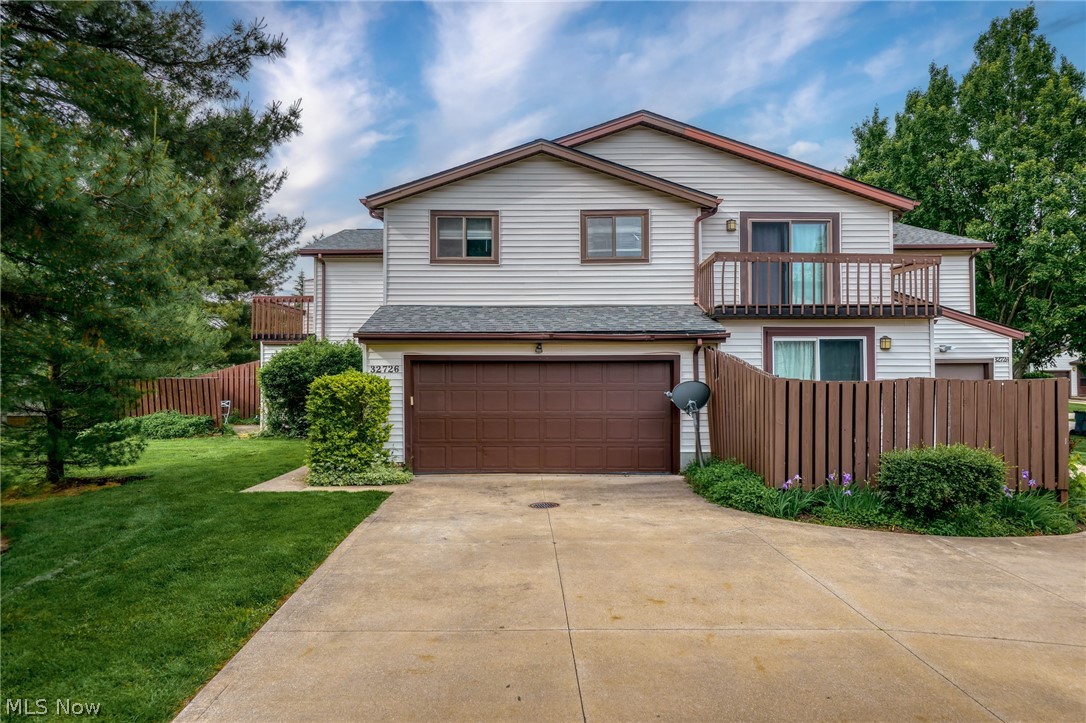 Welcome to this beautifully maintained 3-bedroom, 2.5-bath end-unit condominium offering space, comfort, and convenience in Solon Liberty Hill community. The bright and open living and dining areas feature stylish luxury laminate flooring and a sliding door that leads to a private patio—perfect for relaxing or enjoying time outdoors. The kitchen comes fully equipped with newer stainless steel appliances and offers plenty of cabinet and counter space for everyday cooking. An updated half bath on the main floor adds both style and convenience for guests. Upstairs, the spacious primary suite includes great closet space, a private full bathroom, and direct access to a second-floor deck for your own quiet retreat. Two generous sized additional bedrooms share another full bath. The finished rec room provides flexible extra space that can be used as a home office, gym, playroom, or media area. Additional highlights include a lower-level laundry room with extra storage and a 2-car attached garage. The additional updates including but not limited to: Furnace(2026), AC(2026), 2nd floor balcony roof(2025), refrigerator (2025), stove(2025), washer and dryer(2022), master shower room(2022), newer carpet(2021) and more.   Located close to shopping, dining, highways, and top-rated Solon schools, this rare condo offers the perfect blend of size, comfort, and location. Schedule your private showing today!