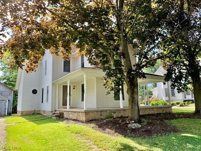 HUGE PRICE REDUCTION ! Immediate possession on this 3 bedroom vinyl sided Century Home located in the village of West Farmington. Over 1,700 square feet of living space. Convenient first floor laundry and half bath.  Spacious eat in kitchen and formal dining room. Large living room and family room for entertaining. Roof has 30 year architectural shingles & 2 rows of ice guard 2005 .Newer gutters and downspouts.  New tracks and sashes in all windows. New furnace and all duct work 2011. New water heater. B-dry type water proofing system with newer concrete floor in basement. New basement steps. Welcoming newer concrete wrap around porch! Home needs some cosmetic work but the big ticket items are done. Call today to schedule your personal showing!