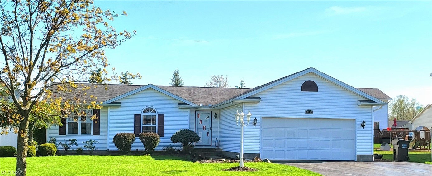 Beautiful move-in ready ranch in lovely quiet neighborhood! Home featues a large updated kitchen with granite countertops and newer stainless steel appliances, 3 bedrooms and 2 baths on the main floor with a full finished basement featuring full bath and possible 4th bedroom! Master bedroom has roomy walk-in closet inside the large updated master bath. Recently painted with neutral colors throughout.  Choice of Austintown or Weathersfield Twp Schools. Ready for summer backyard entertaining with above ground pool off of the deck and white vinyl fencing for privacy. Large shed for ample storage. There is a footer beneath back patio for possible enclosure or addition. This is a move-in ready home!