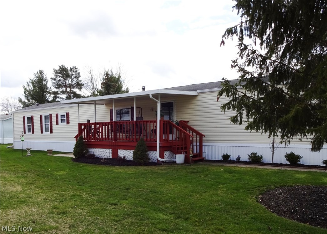 This home is Love at First Sight! You will absolutely love it! This 1998 Clarion measures 80 x 16 or 1280 sq ft. 3 Bedrooms & 2 Baths. Current owners have updated beautifully. The large eat in kitchen makes you want to cook even if you don't like to. Stunning Living room with a wood burner. All 3 Bedrooms are very appealing. There is a beautiful 18x8  porch with a water fountain and for the male gender wait until you see the double exterior shed which also measures 18x8 w/2 entrances. Newer Heat Pump, Furnace, Hot Water Tank, Refrigerator & Windows. Extra long driveway which can house 4 cars. Furniture is also negotiable. Don't miss out on this one!