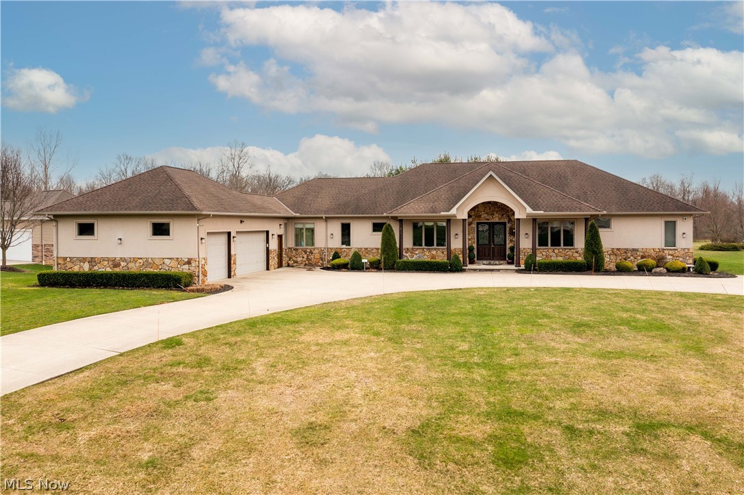 Welcome home to 2240 Sunrise Oval located in the highly desirable Estates of Sleepy Hollow of Medina, OH! Conveniently located within minutes of Brunswick High School, Brunswick Lake Park, and the Brunswick branch of the Cleveland Clinic and in close proximity to State Routes 42, 303 and I-71. This custom Prairie Style luxury Ranch home boasts top quality finishes, spacious open concept, brand new HVAC (2026), 2 recent 4 season/sunrooms added by the original builder (2018) and tastefully finished full basement (2017) complete with a full bathroom. Outside you will find a 1.24 acres equipped with a sprinkler system, large concrete patio perfect for entertaining, and all the parking you could want with a 3-car garage and U-shaped concrete driveway. Sellers have taken immaculate care of this gorgeous home and kept thorough records of their stewardship. This one-owner home is move in ready and won’t be available for very long so call your favorite Realtor today to schedule a private showing before it’s too late!