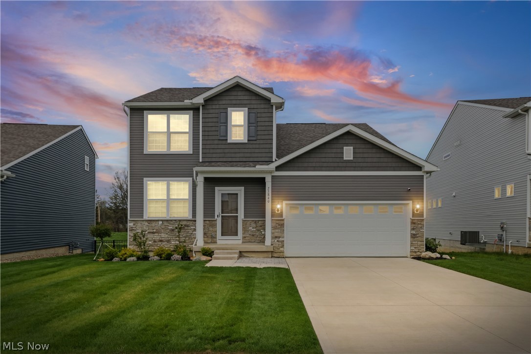 Skip the wait & extra cost of building new. This 2023, 3 bed / 2.5 bath home on Pine Valley Dr is move-in ready with the lawn in, mulch beds done & a paver patio out front perfect for a bistro set.
Inside, the main floor has LVP flooring throughout, a great room with a gas fireplace, upgraded lighting & a front office with French doors, great for working from home. The kitchen is the real highlight: granite counters, custom soft-close cabinets, tiled backsplash & pendant lights over the island. A smart setup for daily cooking, hosting & everyday living.
Upstairs, the owner's suite has a walk-in closet, upgraded shower & dual granite vanity. Second floor laundry with a utility tub keeps things convenient. The unfinished basement is plumbed for a full bath, ready for a home gym, storage or future finished space.
2-car garage with drop zone as you enter the home. Columbia Local Schools. About 10 minutes to SouthPark Mall & Giant Eagle in Strongsville via Rt. 82. Quick access to I-71, I-480 & the Ohio Turnpike for commuting across Northeast Ohio. Local favorites like Bootleggers Bar & Grille & Four Keys Restaurant are right down the road. Columbia Reservation offers 425 acres of trails & green space nearby.
If you're searching for a newer home in Columbia Station with upgraded finishes, a home office, second floor laundry & room to grow, this is it.