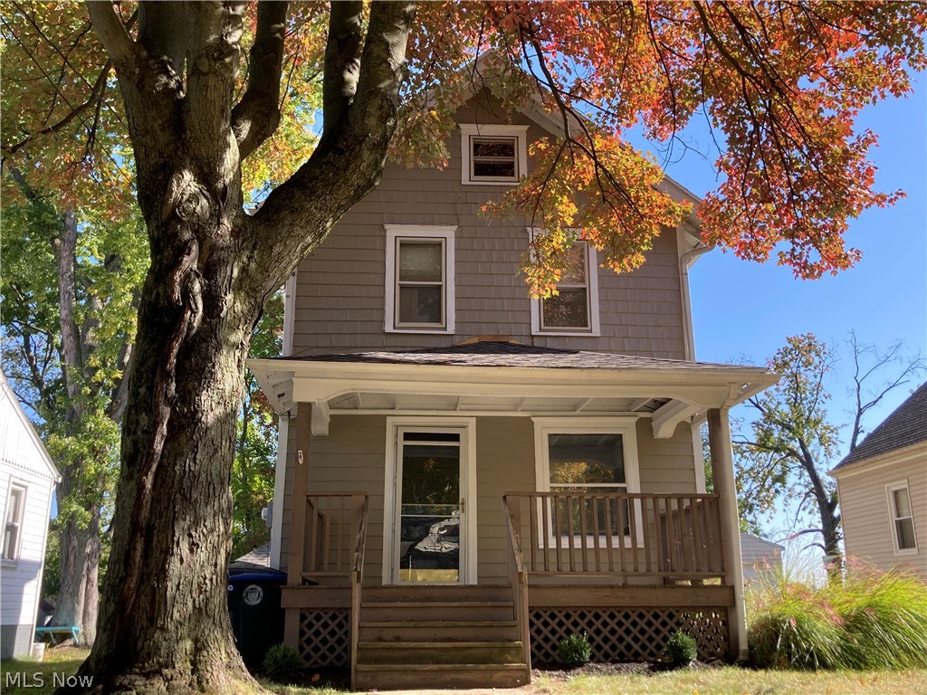This recently updated two-story colonial home in Akron's historic North Hill neighborhood has a lot to offer.  Outside you will find a spacious yard with a one-car garage (equipped with a newly updated garage door).  You'll enter the home through the inviting front porch & step into the living room with updated laminate floors.  The living room moves seamlessly into the combined kitchen & dining room space.  Upstairs you'll find two comfortable, newly carpeted bedrooms.  The bathroom has a new shower, a new vanity, and new laminate flooring.  This home is equipped with a finished attic that serves as a potential third bedroom, hangout space, or home office.  The basement is equipped with a dedicated laundry area as well.  Contact agent today to schedule your personal showing of this property.