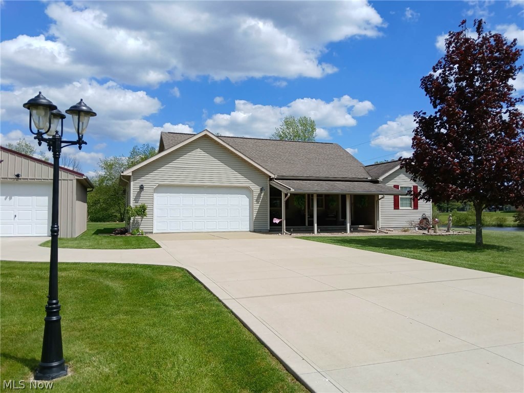 Move-in ready ranch offering one floor living with an abundant of extras & updates. Three full bedrooms on main level with a spacious full bath between two bedrooms. Primary suite w/ large full bathroom & huge walk-in closet. Main-floor office and convenient half bath. 20x20 Living room with gas fireplace and access to the back patio.  Beautiful large kitchen w/ pantry, casual dining area, plus formal dining room adjacent .First-floor laundry w/ built-in shelving & cabinet. Walkout basement w/ possible 4th bedroom, full bath features a shower new in 2018, and kitchen area — ideal in-law suite or rental. Wood burner, newer furnace, & two generator systems. 2 car attached garage featuring an area w/ seasonal/plant storage, plus an additional detached garage. Detached Barn/Shed. Covered patio & a back patio. Newer attractive Smart core premium waterproof flooring thorough & many updated amenities throughout. 3 Types of heat, electric, wood burner, and propane.  Lots of beautiful perennials and a space for a garden. Some portions of the back yard are fenced.  Newer Furnace and air in 2017. Motivated Seller.