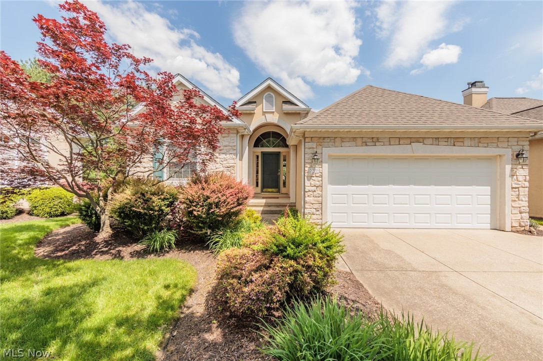 An exceptional ranch cluster home in the desirable  The Highlands HOA, with over 3000 sq ft of total living space.  Relax and allow the association to do the yard work, snow removal, trash removal, and more.... the luxuries of condo living, but not being attached. 
 This stucco home has 3 bedrooms, or 2 and an office, on the main level.  A large master suite has double sinks, a spa tub, and large closets.  The huge great room has high ceilings, a fireplace, beautiful floors, and plenty of natural light.  An eat in kitchen features granite counters and a newer ceramic floor.  There is a first floor laundry, an extra eating area, and an inviting entry foyer.  The HUGE basement has a second kitchen, another full bath, 2 additional bedrooms/bonus rooms, a family room area, a rec area, and a bar area.  The High Efficiency furnace, and a/c unit, are only about 5 years old.  The hot water tank was just put in in 2024.  There is a deck, attached 2 car garage, ample storage, and so much more.