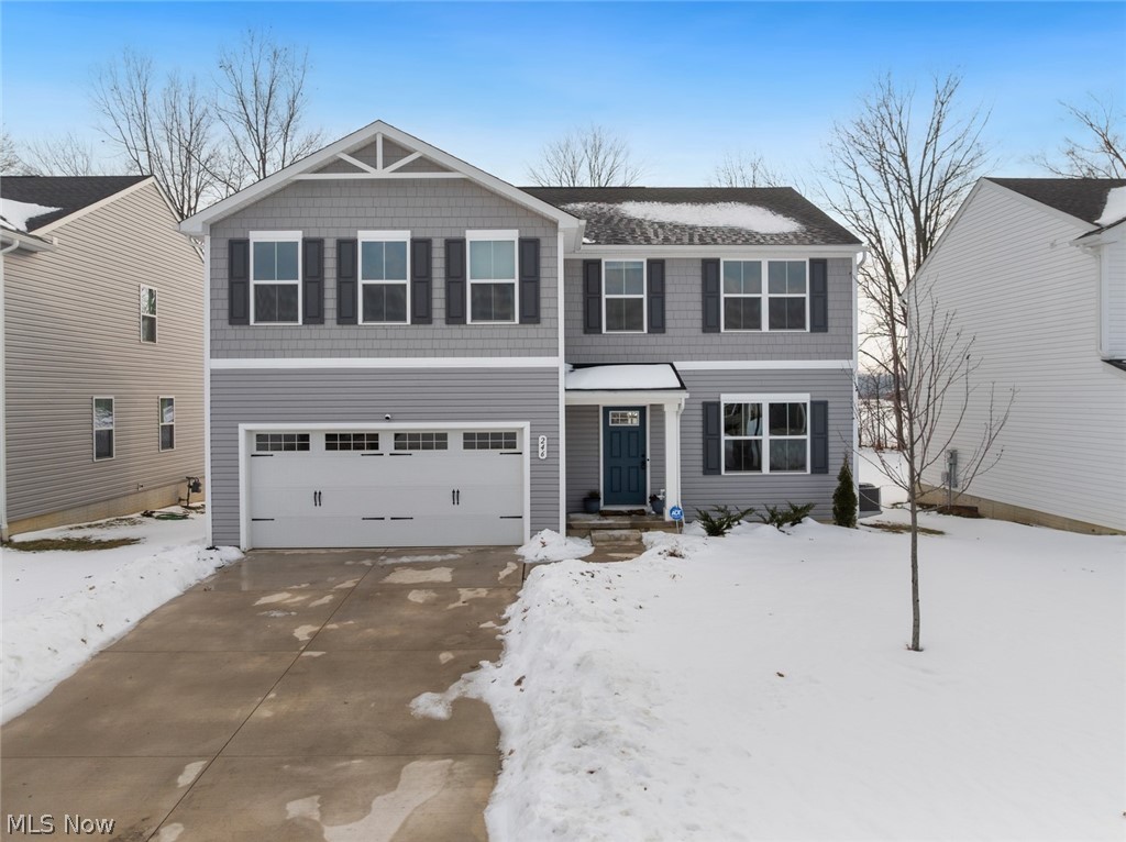 Why wait to build when this like-new 4-bedroom home is move-in ready. Featuring a spacious open floor plan and numerous upgrades throughout, this home offers both comfort and style. The beautifully designed kitchen includes a large island with abundant storage and prep space, and all appliances stay, making this home truly turnkey from day one. The open layout flows effortlessly into the main living areas — ideal for entertaining or everyday living. Upstairs, the spacious primary suite features a walk-in closet and a private bath with dual sinks. Three additional generously sized bedrooms each include walk-in closets, providing exceptional storage throughout. Convenient second-floor laundry includes washer and dryer. The full basement is plumbed for a future bath, offering great finishing potential. Garage flooring is already onsite, ready for the new owner’s personal touch. Enjoy the fully fenced backyard for added privacy and outdoor enjoyment. Located in the desirable Midview Local School District, this home delivers the benefits of new construction without the wait — and in truly like-new condition.