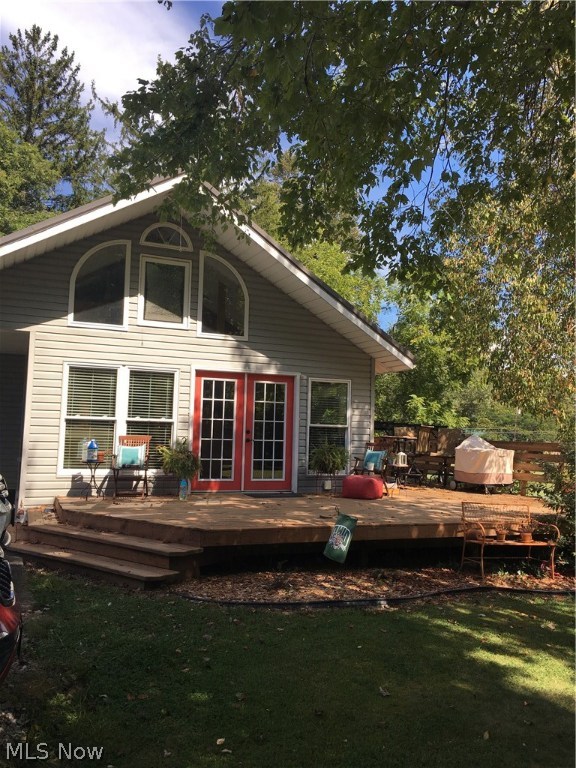The is a nicely updated house that sits on 1.99 acres with a county setting and woods in the background. The owners have put a lot of TLC into the house and have updated the following: new metal roof in 2013, new hot water tank in 2017, new master bath in 2015, new patio area in 2011, new fire pit in 2013 and new partially finished basement in 2013. The house features beautiful hardwood floors throughout the living and dining room area and bedroom.  The kitchen has plenty of cabinet space with a bar for extra seating. The family room features a cathedral ceiling with a bonus room upstairs that could be turned into an additional bedroom.  There is also additional space upstairs that could be finished off for additional living area or another added bedroom.  Basement has plenty of storage and more could be finished off for additional living space.  This home has many opportunities for adding on if desired due to the land that is around it.  There is a shared driveway to property. Back ya