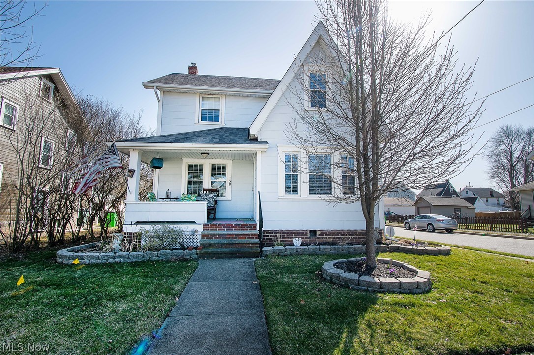 Great family home located in the heart of North Canton. Loads of character and charm. The inviting covered front porch leads you into the nice living room with plenty of natural light, a formal dining room with crown molding & hardwood floors. The kitchen offers white cabinets, appliances (stainless steel stove & microwave), tile backsplash, and a convenient half bath (w white wainscotting walls). A walk-out off the kitchen leads you to the deck and a fenced-in private backyard, perfect to enjoy and relax. Upstairs there are 3 bedrooms (hardwood floors under carpet), a full bathroom, and a possible 4th bedroom on the 3rd level, which adds another 135 sq. ft to the home. The full basement provides plenty of storage space, glass block windows & a utility sink. 1 car detached garage with a carport & shed. Great location, close to YMCA, Hoover Building, and the town square. A must-see! Call to make your appointment for your private showing today!!