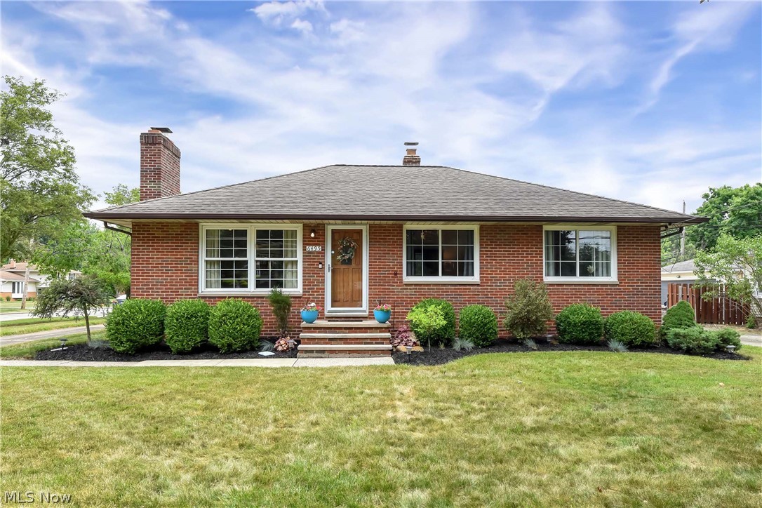 Prepare to be Moved! Welcome to your charming all-brick ranch home located in the desirable community of North Olmsted. As you step inside, you'll be greeted by cove ceilings in the living room, highlighted by natural light & recessed lighting. Cozy up next to the brick, wood-burning fireplace w/ a natural wood mantle, perfect for those chilly evenings. The neutral paint colors throughout match any decor, making this home move-in ready. The main floor boasts a spacious primary bedroom for ease & accessibility. The other 2 bedrooms, also located on the main floor, provide plenty of space for a growing family or guests. You'll find a bathroom on each floor for added convenience. Enjoy cooking & entertaining in your eat-in kitchen, complete w/ a picture window & ample cabinet & counter space. The finished, waterproofed basement features a large family room, bonus office/bedroom/gym, & glass block windows for natural light. With almost 2,000 sq ft, this home has plenty of room for all your needs. This ranch-style home also features a detached, 2-car garage, perfect for storing your vehicles & outdoor equipment. The lot is beautifully landscaped and completely fenced in, providing privacy and a safe place for children & pets to play. Relax and unwind on the large stamped concrete patio, perfect for outdoor gatherings and BBQs. With a newer hot water tank & sump pump, as well as a 12,500-watt generator, this home is not only charming but also practical & functional. The corner lot with 2 driveways adds even more value & convenience to this already amazing property. Conveniently located near all of N. Olmsted's great amenities, including the recreation center, parks, golf courses,& the popular Great Northern Mall, you'll have everything you need right at your fingertips. Easy access to I-480 makes commuting a breeze. Don't wait, schedule your private tour today and start envisioning yourself in this lovely home at 6495 Mackenzie Rd. North Olmsted, OH 44070.