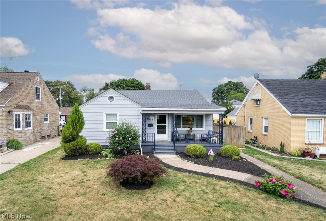 This adorable 3 bedroom, 2 bathroom ranch has had some important renovations done and is completely move-in ready! The bright and sunny kitchen has a fresh update to the cabinets, new flooring, and the appliances are included. The first floor bathroom was completely renovated with all new fixtures, cabinets, lights, and flooring. The whole house was re-wired and has a new electrical panel and service to the house. All the windows are new, including the glass block in the basement. The roof is brand new as of 2021, the hot water tank was replaced in 2021 as well. The high efficiency furnace and central are less than 10 years old. There is new lighting throughout the house as well. The spacious basement has a full bathroom and an extra room that would make a perfect family room or could even be used as a 4th bedroom. The cozy front porch is the perfect spot for your morning coffee. There is plenty of parking around back off the alley and storage in the walk up attic off the kitchen. The