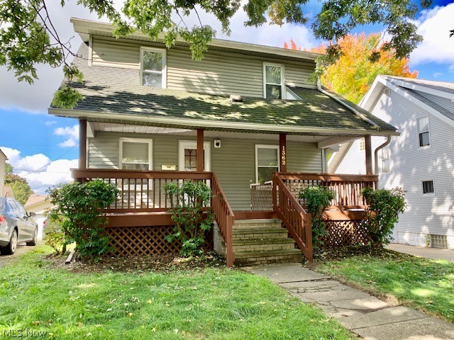 Charming and well cared for colonial Firestone Park! Clean, bright and sunny home with lots of natural woodwork and beautiful built ins.  Eat in kitchen, formal dining room, decorative fireplace, updated bathroom. Great front porch to enjoy! Full basement, including newer furnace and tankless water heater. Oversized detached garage with opener and fully fenced back yard!. Located in a lovely residential neighborhood. Dont miss it!