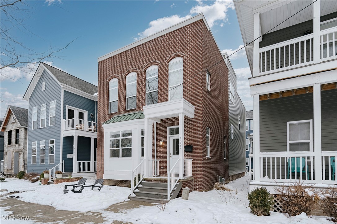 Welcome to 4506 Clinton Ave—modern city living designed for comfort, connection, and lifestyle in the heart of Ohio City.
This newer-build home blends contemporary style with everyday functionality, all set in one of Cleveland’s most vibrant and walkable neighborhoods, plus a tax abatement through the end of 2035! From the moment you step inside, you’re greeted by a sun-filled, spacious living room anchored by a charming bay window. Hardwood flooring flows seamlessly throughout the first floor, creating a cohesive and welcoming space perfect for family gatherings, entertaining friends, or cozy nights at home. The open layout effortlessly connects the living area to the kitchen and dining space, making everyday living feel easy and inviting. The kitchen is both beautiful and practical, featuring quartz countertops, a classic tile backsplash, stainless steel appliances, ample cabinetry, and a large center island with breakfast bar seating—ideal for casual meals, homework time, or morning coffee. Just off the kitchen, a convenient half bath and direct access to the attached two-car garage add comfort and convenience to daily routines. Upstairs, the second level offers three generously sized bedrooms and two full bathrooms, including a truly impressive primary suite. This retreat features a spacious bedroom filled with natural light, a large walk-in closet, and a well-appointed ensuite bath—your own private escape at the end of the day. Two additional bedrooms, a second full bath, and a laundry closet conveniently located off the landing complete this level. The third floor has a built in wet bar, and the basement is fully plumbed with high ceilings - a perfect opportunity to maximize living space. With its modern design, flexible living spaces, and unbeatable Ohio City location close to dining, shopping, parks, and entertainment, this home offers the perfect balance of urban energy and everyday comfort.