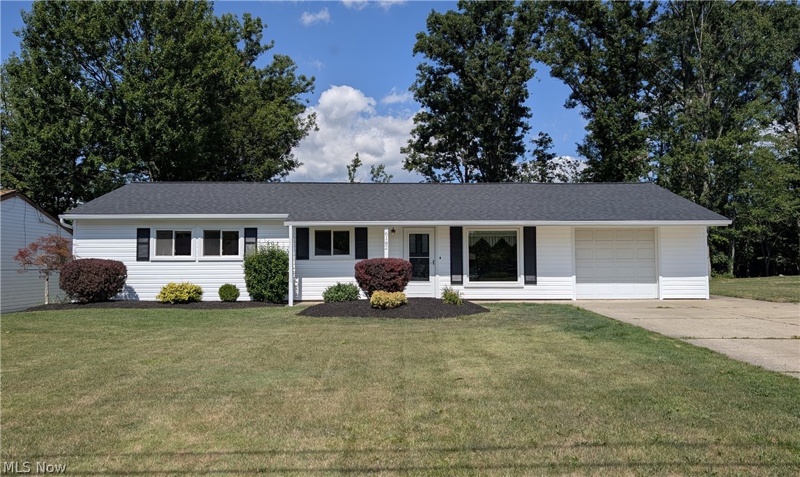 Come view this updated and well maintained ranch home! Living room open to dining room that flows to kitchen w/ oak cabinetry and all appliances! Off the kitchen is a half bath and laundry room w/ washer/dryer!  Large family room with/gas fireplace! 3 nice sized bedrooms and full bath! Attached garage w/ nature stone flooring! Large deck w/ terrace and nice sized backyard! This home boasts a new roof, new vinyl siding, new gutters and new landscaping in July 2026! Updated mechanical systems as well with HWT-2024 and HVAC-2022. Professionally cleaned carpeting! Updated vinyl interior doors! A great place to call home!