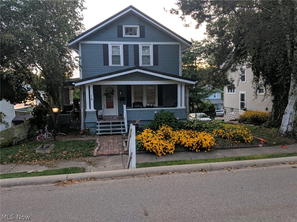 Cozy three bedroom home with large porches and a flowing floor plan.  Old world craftsmanship with beautiful wood work and built ins.  The most unique room is the cozy sun room off the kitchen with a wall of west facing windows overlooking the village.  The kitchen has all new stainless steel appliances.  The current owners have made many updates including a new steel roof and a furnace with central air.  Downstairs you will find a new water heater, breaker box, water heater and new water lines to the first floor.  This home has a one car garage and off street parking.  Good solid home in the right price range.