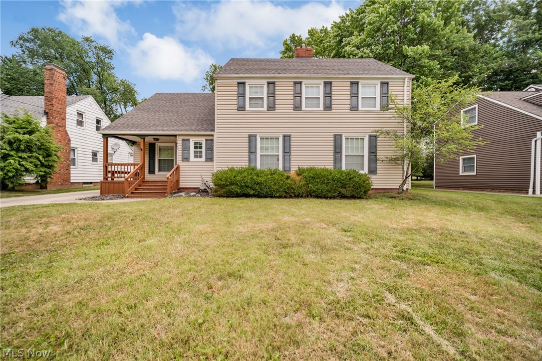 This charming colonial home boasting three bedrooms and two and a half baths sitting on nearly half an acre is a must see.  Meticulously maintained it features abundant natural light that illuminates the spacious living area. The former attached garage was converted into the large, additional living room, wet bar and mudroom.  This home has storage galore.  The kitchen is equipped with modern stainless steel appliances, complementing the timeless appeal of the home. Ideal for comfortable living, the property offers a finished basement for additional space and a sunroom that provides a tranquil retreat year-round. The sunroom spills into the massive deck perfect for summer evenings under the stars.  Enjoy outdoor entertainment via the built in television included with the home. The oversized garage provides even more storage.  Perfectly blending classic architecture with contemporary amenities, this home is a true gem!