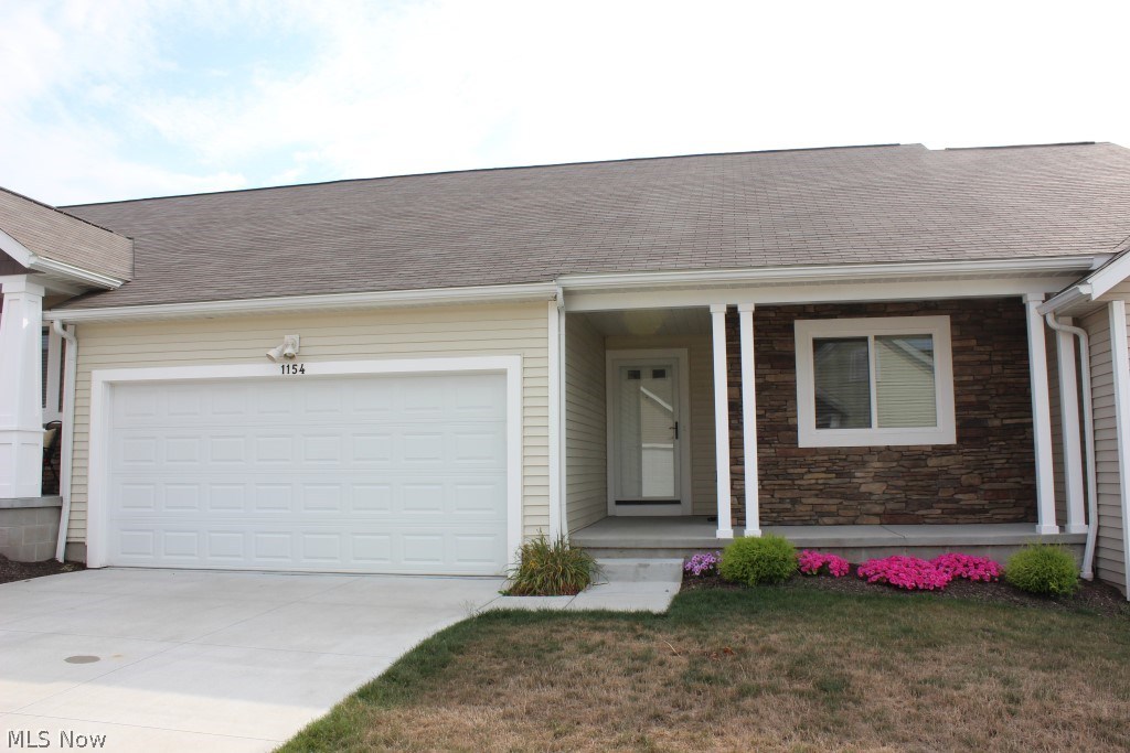 Lovely ranch condo, neutral decor throughout with 3 bedrooms, 3 bath, 1293SF plus 750SF (finished basement) built 2016, & fully applianced including washer & dryer (1st floor laundry)* Open floor plan* Great room with gas log fireplace* Kitchen with stainless appliances (range, refrig, dishwasher, microwave & disposal), tile back splash, & ceramic floor* Dining area with ceramic floor & slider to deck* 1st floor laundry with ceramic floor & additional cabinets* Spacious master bedroom, master bath, guest bedroom & bath complete the 1st floor* Lower level family room, 3rd bedroom & full bath* Plenty of storage & shelving in basement* 2 car attached garage* HOA fees $130/month (landscaping, snow removal, trash removal, reserve fund, property mgmt., assoc. insurance)* Excellent like new condition* Outstanding value!!!! Please note: seller purchased 6/2018, paid $190,000.00 & never moved in due to health situation* Immediate possession upon close.