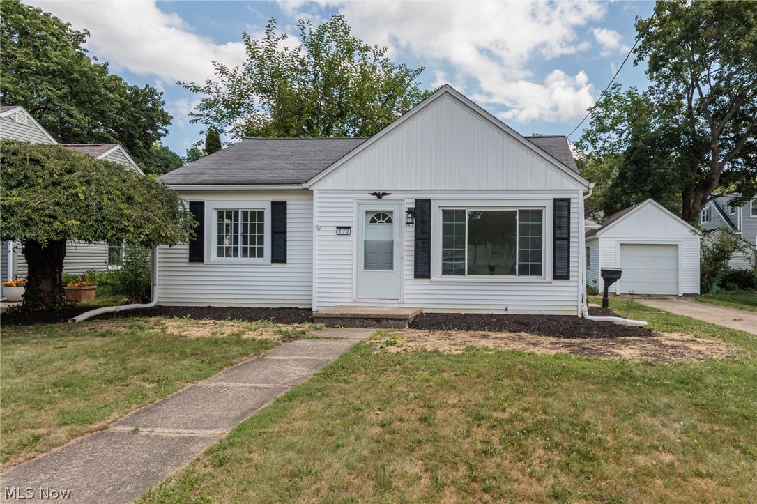 Completely remodeled and move-in ready! Tucked away on a quiet street in west Akron, this beautifully updated ranch offers effortless one-floor living. The home has been thoughtfully refreshed, including new flooring, fresh paint, updated fixtures, and modern finishes throughout. The updated kitchen is the heart of the home, featuring navy lower cabinets paired with crisp white upper cabinets, quartz countertops, a classic subway tile backsplash, matte black hardware, and brand-new stainless steel appliances. Two nice sized bedrooms provide comfortable living, while the fully renovated bathroom showcases a subway tile shower with sleek matte black fixtures for a clean, contemporary look that ties the home together. A full basement with laundry hookups offers abundant storage space and the potential for additional living or recreation space. Outside, enjoy the privacy-fenced backyard and the convenience of a detached one-car garage. Located near shopping, dining, parks, and highway access, this timeless turnkey home is ready for its next owner to move right in and enjoy.