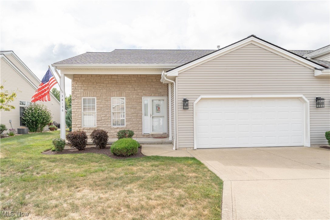 Beautifully maintained 3 Bedroom, 2.5 Bath Ranch Condo in sought-after Cross Creek Village! Over 1,700 sq. ft. with a bright, open layout featuring a spacious kitchen with bar seating and all appliances, plus a vaulted living room with gas fireplace and natural light. The large primary suite offers two walk-in closets  and a private bath with jetted tub, shower, and double sinks. One of the few units with a full basement—partially finished for 1,000+ sq. ft. of extra living space and plenty of storage. Enjoy outdoor living with new Trex steps leading to a concrete patio. 2-car attached garage. Rare find—don’t miss it!