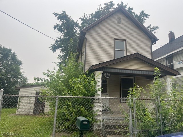 Attention investors looking for a large home with much potential. The property has 3 bedrooms upstairs plus full bathroom. Main floor has living room and dining room- both large- and a huge eat-in kitchen. The property also offers a large enclosed 3 seasons porch for added space. Property is on a quiet end street and close to highway system. The property has a large fenced in yard and can hold a large amount of vehicles with gate onto street. Come see it while it lasts.